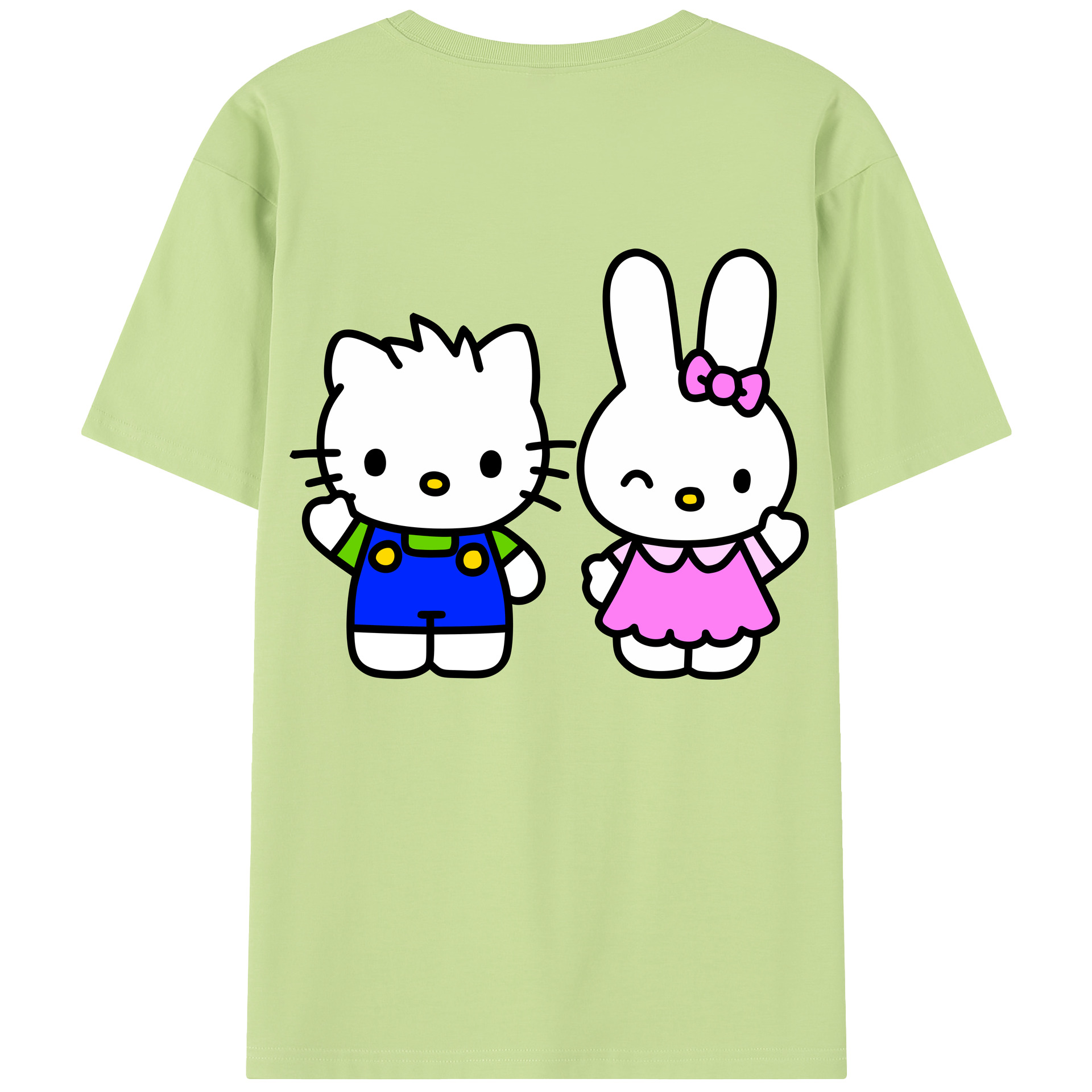 （画像用） Hello Kitty ハローキティ 綿100％半袖Tシャツ（背面プリント）